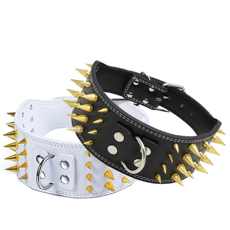 Domineering Leather Spike Studded Collar