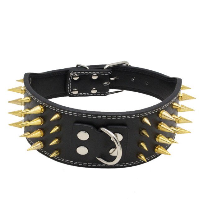 Domineering Leather Spike Studded Collar