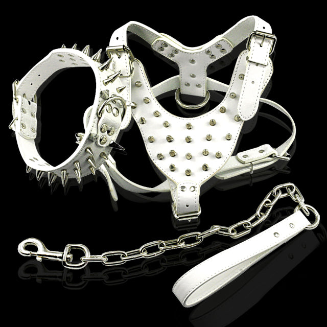 Spiked Studded Leather Pet Harness