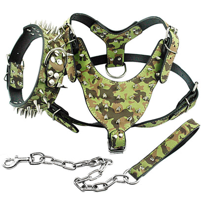 Spiked Studded Leather Pet Harness
