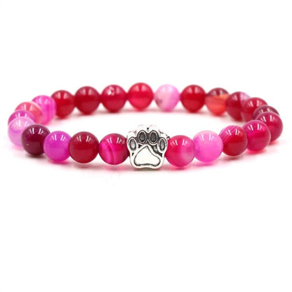 Colourful Natural Stone Beads Bracelets Dog Foot