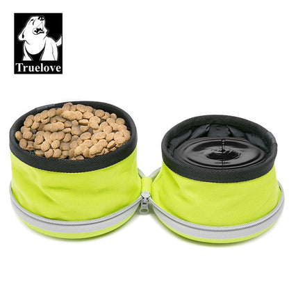 Collapsible 2 Way Use Dog Bowl Double for Food Mat