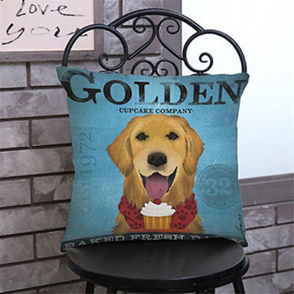 Printed Cute Dog Cushion Cover