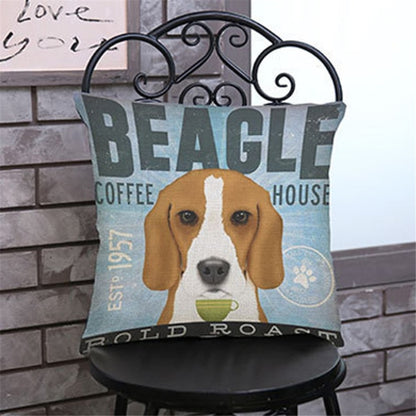 Printed Cute Dog Cushion Cover