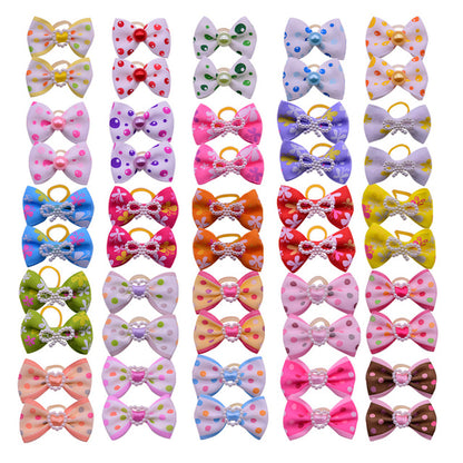 Mixed Styles Dog Hair Bows with Peals