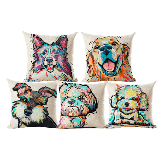 Watercolor Dog children Decorative Home Decor Pillow Case